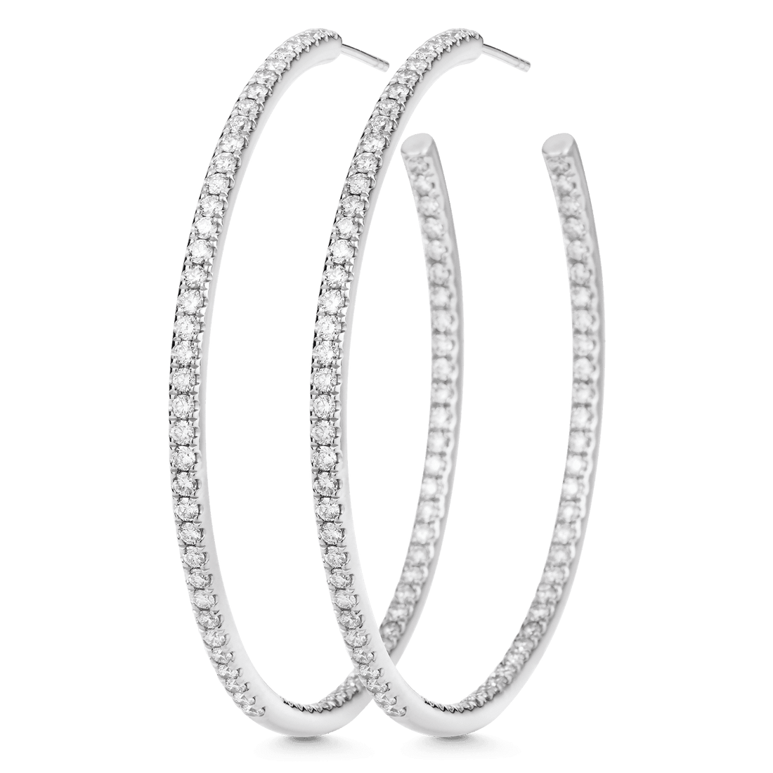 2.25 TCW Round Moissanite Diamond Inside Out Hoop Earrings
