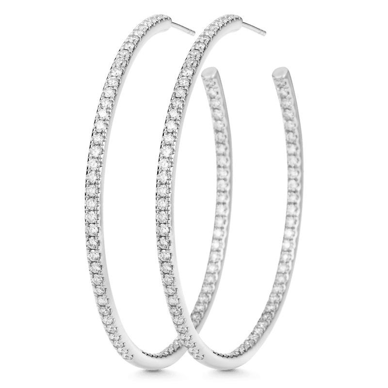 2.25 TCW Round Moissanite Diamond Inside Out Hoop Earrings