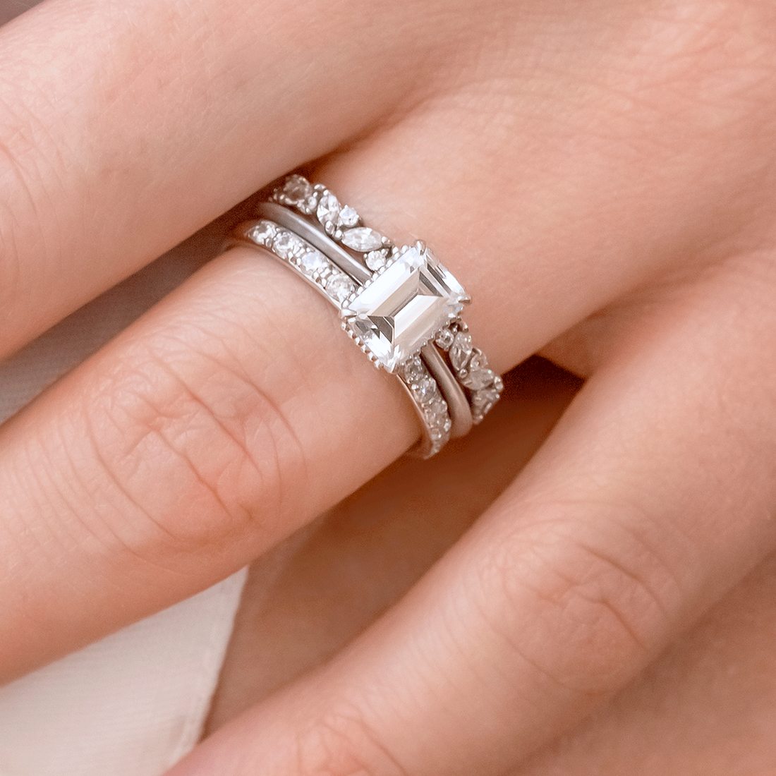Marquise and Round Cut Full Eternity Wedding Band