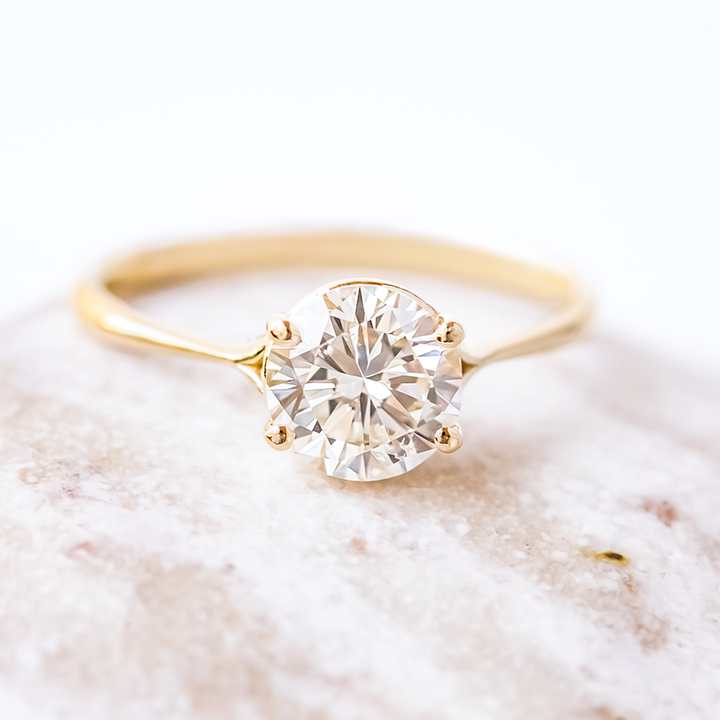 1.20CT Round Cut Moissanite Solitaire Diamond Engagement Ring
