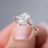 1.93CT Oval Cut Moissanite Solitaire Dainty Style Engagement Ring