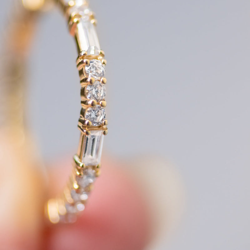 Round and Baguette Cut Full Eternity Wedding Band