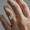 3.6 Carats Emerald & Oval Shaped CVD Diamond Two Stone Style Engagement Ring