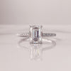 2.0 CT Emerald Cut Moissanite Hidden Halo Engagement Ring