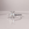 2.0 CT Emerald Cut Moissanite Hidden Halo Engagement Ring