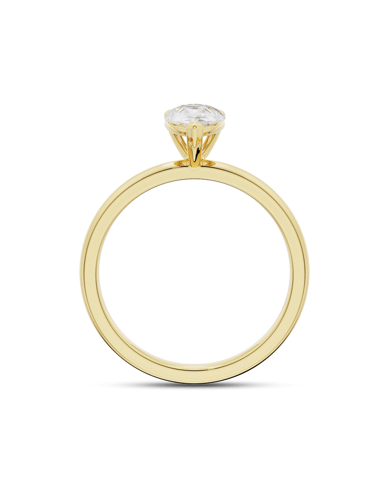 2.0 - 4.0 CT Pear CVD Diamond Solitaire Engagement Ring