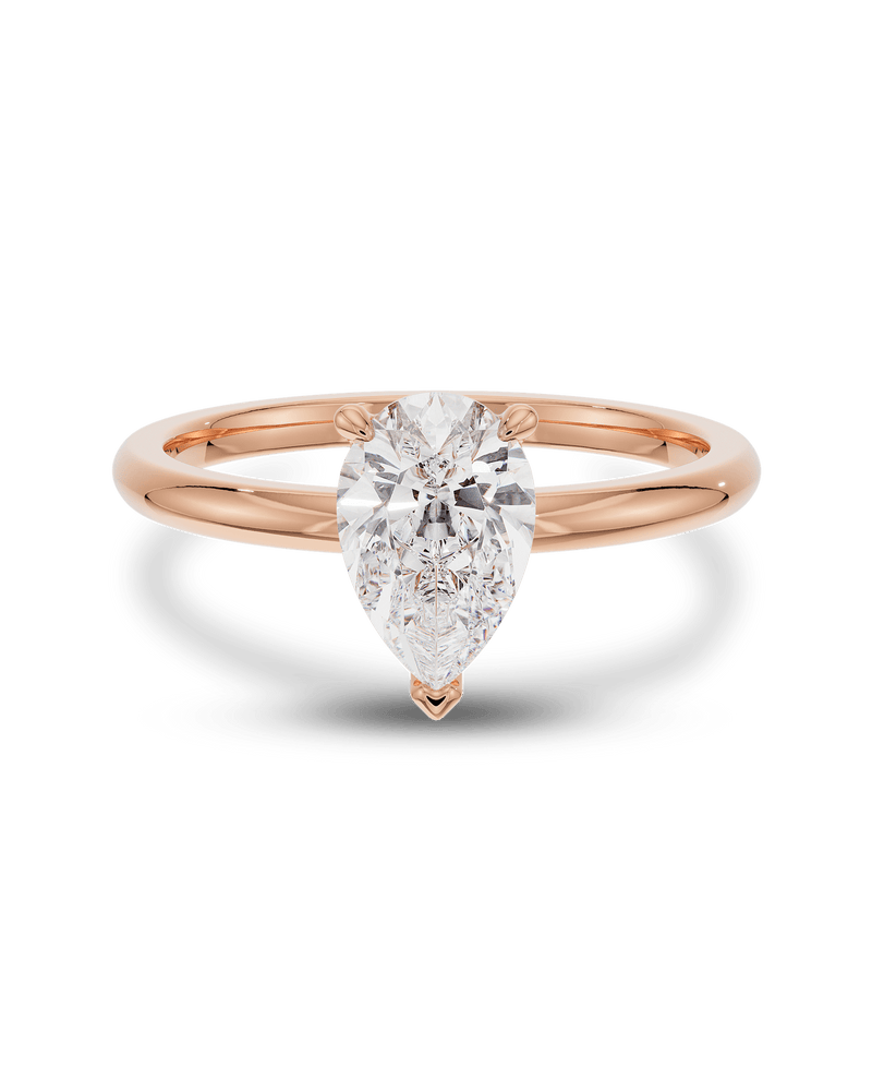 2.0 - 4.0 CT Pear CVD Diamond Solitaire Engagement Ring