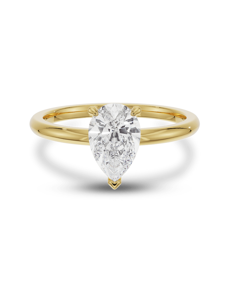2.0 - 4.0 CT Pear CVD Diamond Solitaire Engagement Ring