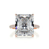 8.0 ct Radiant Cut Moissanite Triple Pavé Engagement Ring