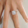 8.0 ct Radiant Cut Moissanite Triple Pavé Engagement Ring