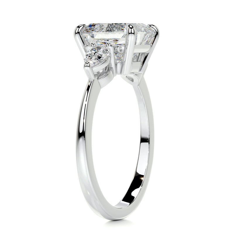 3.0 ct Square Radiant Cut Moissanite Three Stone Engagement Ring