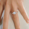 3.0 ct Square Radiant Cut Moissanite Three Stone Engagement Ring