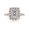 2.50 ct Radiant Cut Moissanite Halo Diamond Engagement Ring