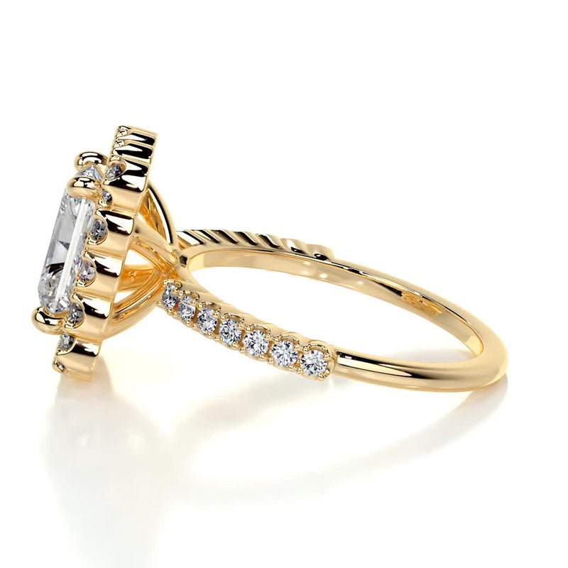 2.50 ct Radiant Cut Moissanite Halo Diamond Engagement Ring