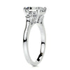 3.0 ct  Square Radiant Cut Moissanite Three Stone Diamond Engagement Ring