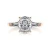 2.5 ct Oval Moissanite Three Stone Engagement Ring