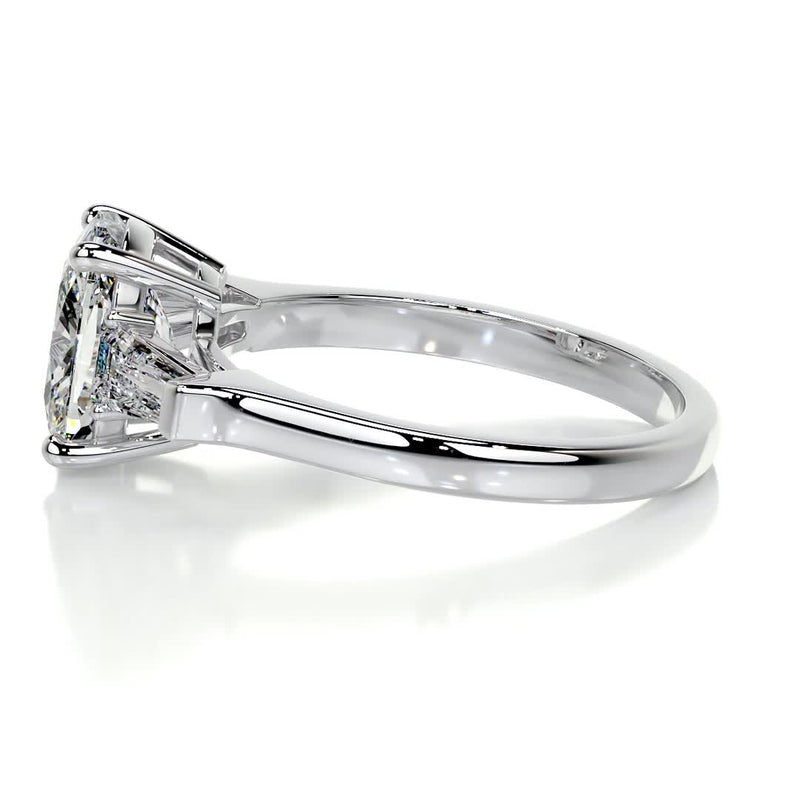 2.5 ct Oval Moissanite Three Stone Engagement Ring
