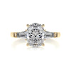 2.5 ct Oval Moissanite Three Stone Engagement Ring