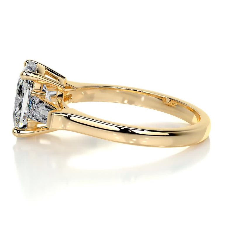 2.5 ct Oval Moissanite Three Stone Engagement Ring