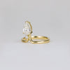 1.0CT-2.0CT Pear Cut Moissanite Diamond Unique Engagement Ring