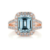 4.50 ct Emerald Halo Split Shank Gemstone Engagement Ring