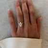 1.50CT-2.50CT Elongated Oval Cut Moissanite Pave Diamond Eve Engagement Ring