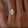 1.50CT-2.50CT Elongated Oval Cut Moissanite Pave Diamond Eve Engagement Ring