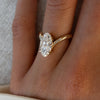 1.50CT-2.50CT Elongated Oval Cut Moissanite Pave Diamond Eve Engagement Ring