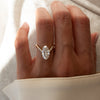 1.50CT-2.50CT Elongated Oval Cut Moissanite Pave Diamond Eve Engagement Ring