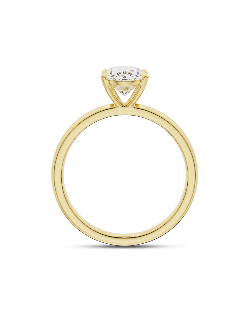 1.5 -3.5 CT Oval CVD Diamond Solitaire Engagement Ring