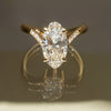 1.50CT-2.50CT Elongated Oval Cut Moissanite Pave Diamond Eve Engagement Ring