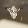 1.50CT-2.50CT Elongated Oval Cut Moissanite Pave Diamond Eve Engagement Ring