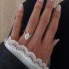 1.50CT-2.50CT Elongated Oval Cut Moissanite Pave Diamond Eve Engagement Ring