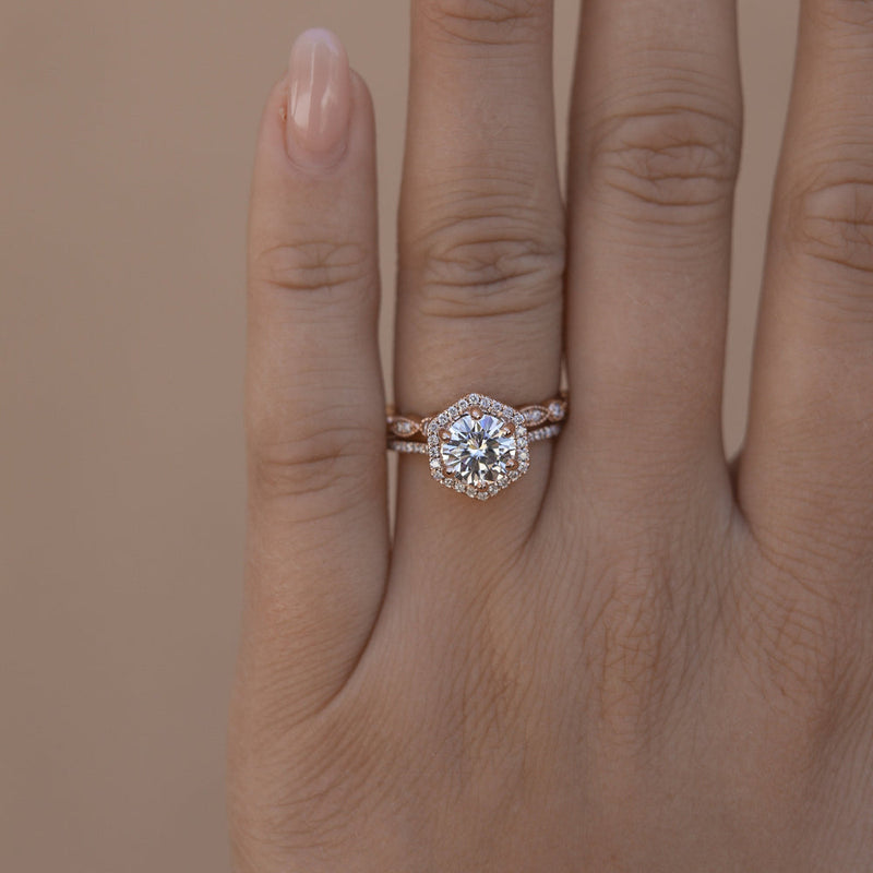 0.18ct Round Brilliant Cut Unique Full Eternity Moissanite Wedding Band