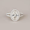 2.29CT Oval Moissanite Halo Split Shank Style Engagement Ring