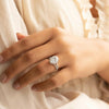 2.29CT Oval Moissanite Halo Split Shank Style Engagement Ring
