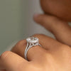 2.29CT Oval Moissanite Halo Split Shank Style Engagement Ring