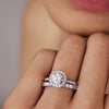 1.0 - 3.0 CT Round CVD Diamond Halo & Pave  Engagement Ring