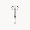 1.50-3.50 CT  Radiant Cut CVD Diamond Halo Pave Setting Engagement Ring