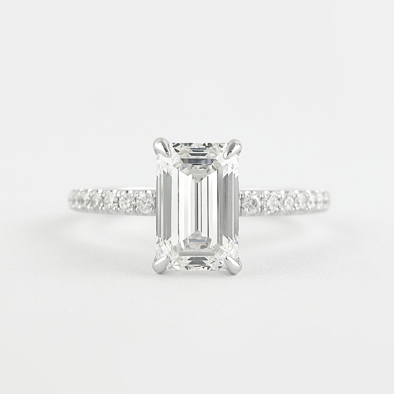 1.60 CT-3.60 CT  Emerald Cut Moissanite Solitaire Engagement Ring