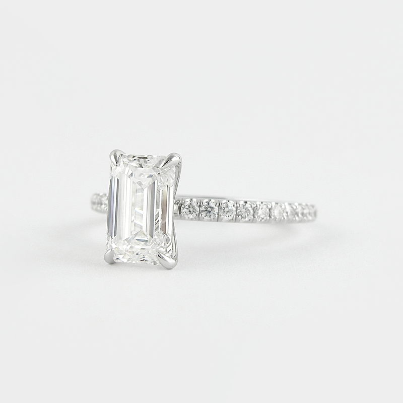 1.60 CT-3.60 CT  Emerald Cut Moissanite Solitaire Engagement Ring