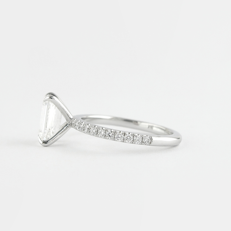 1.60CT Emerald Cut Moissanite Solitaire Engagement Ring