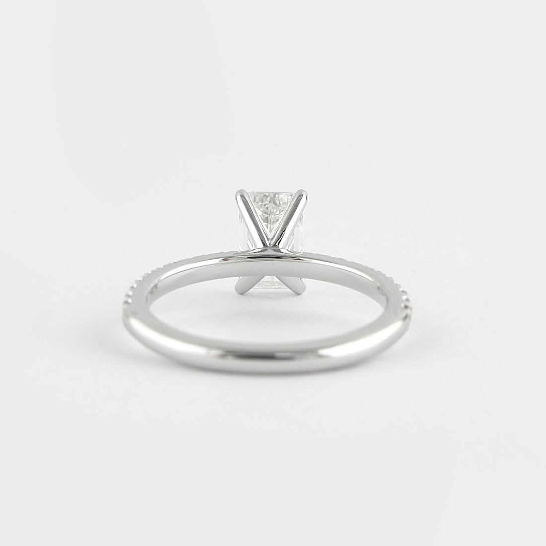 1.60CT Emerald Cut Moissanite Solitaire Engagement Ring