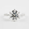 1.0CT Round Cut Three Side Pave Style Moissanite Engagement Ring
