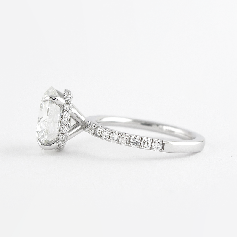 1.50CT Round Moissanite Hidden Halo Pave Setting Engagement Ring