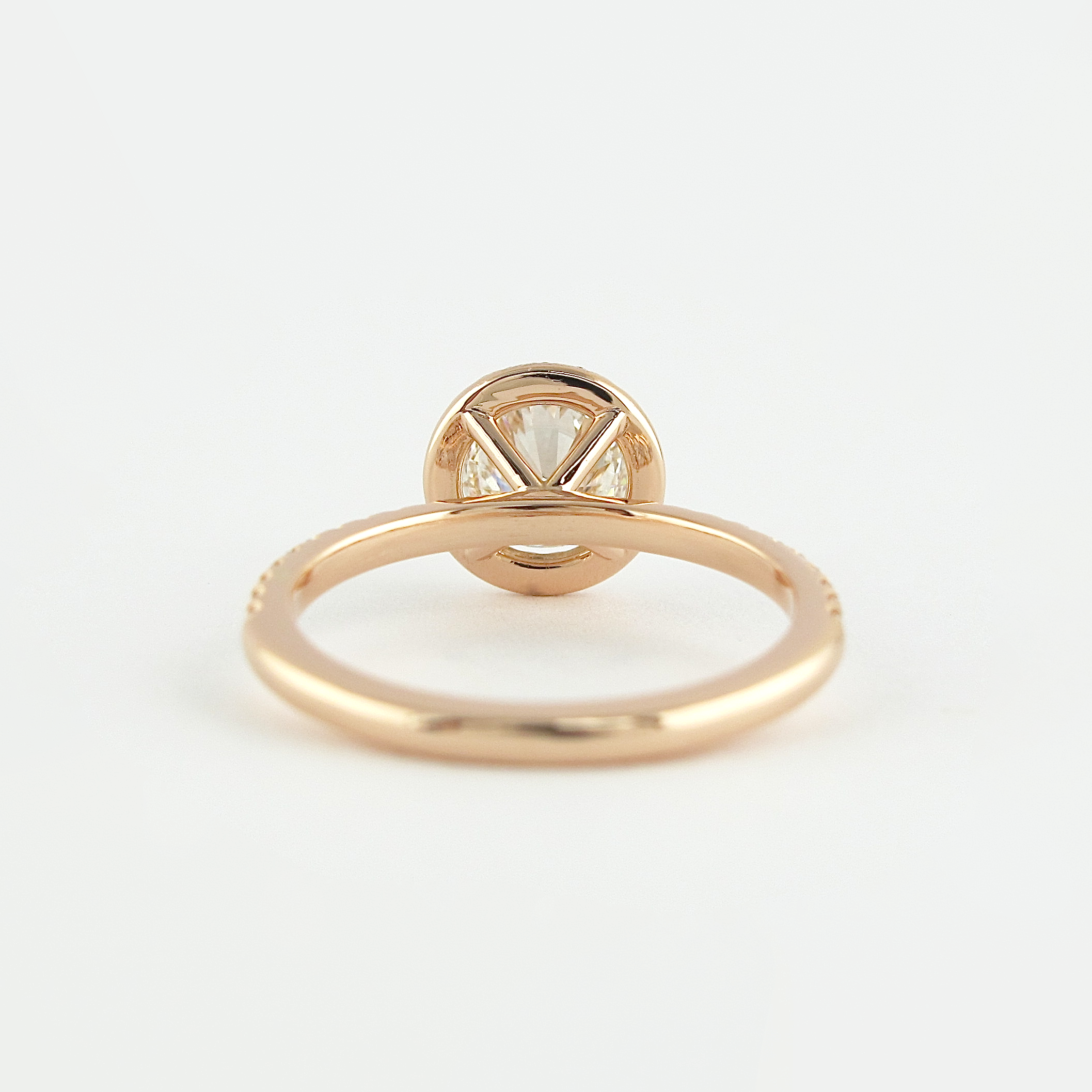 1.0CT Round Cut Halo Style Moissanite Engagement Ring