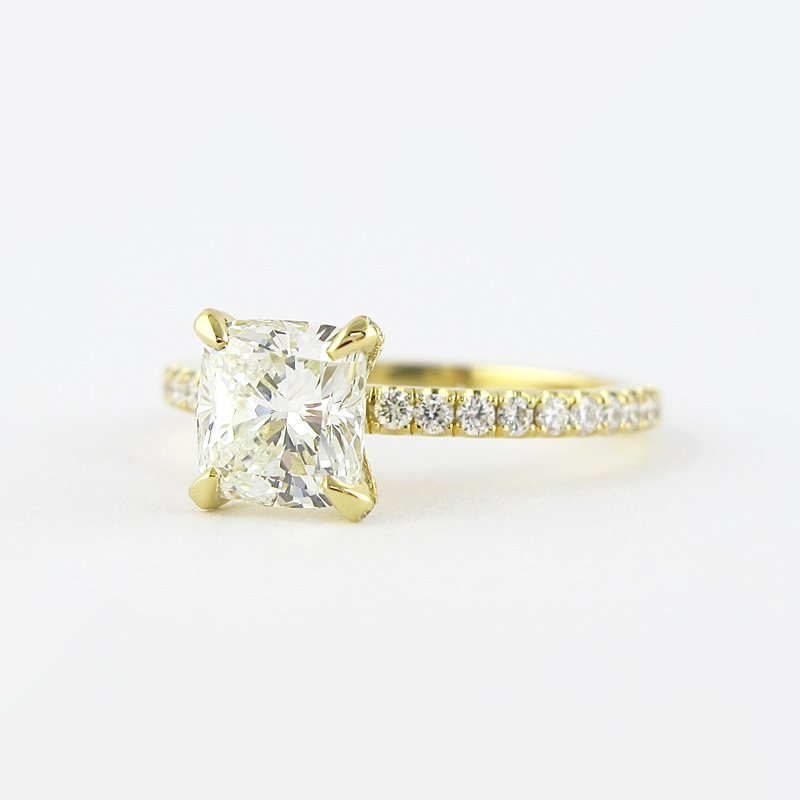 1.20CT Cushion Cut Solitaire Moissanite Engagement Ring