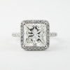 2.40 CT Princess Cut Moissanite Diamond Halo Engagement Ring