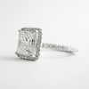 2.40 CT Princess Cut Moissanite Diamond Halo Engagement Ring