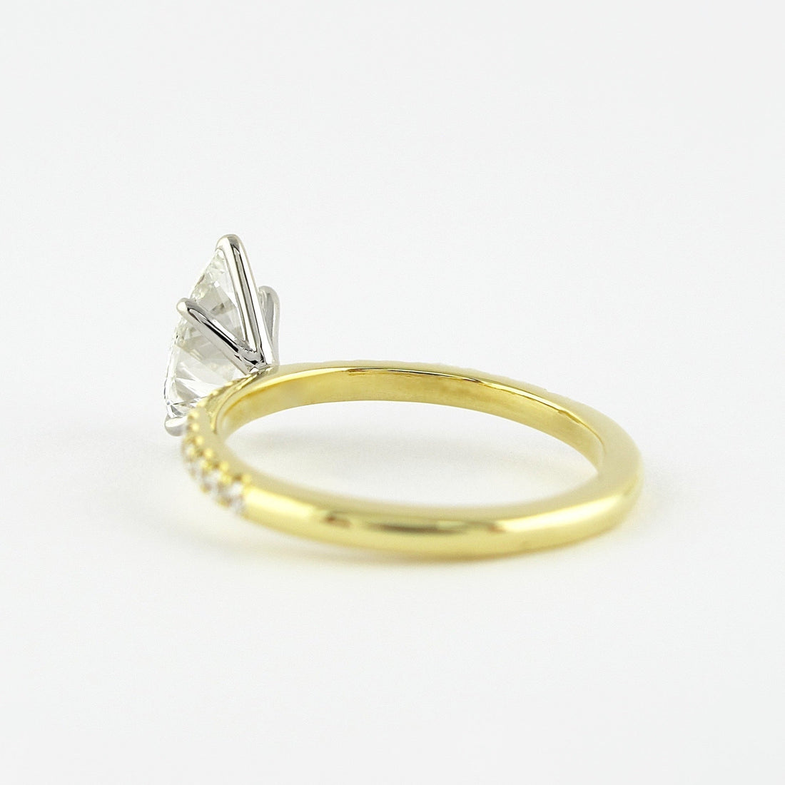 0.94CT Pear Cut Moissanite Solitaire Style Engagement Ring